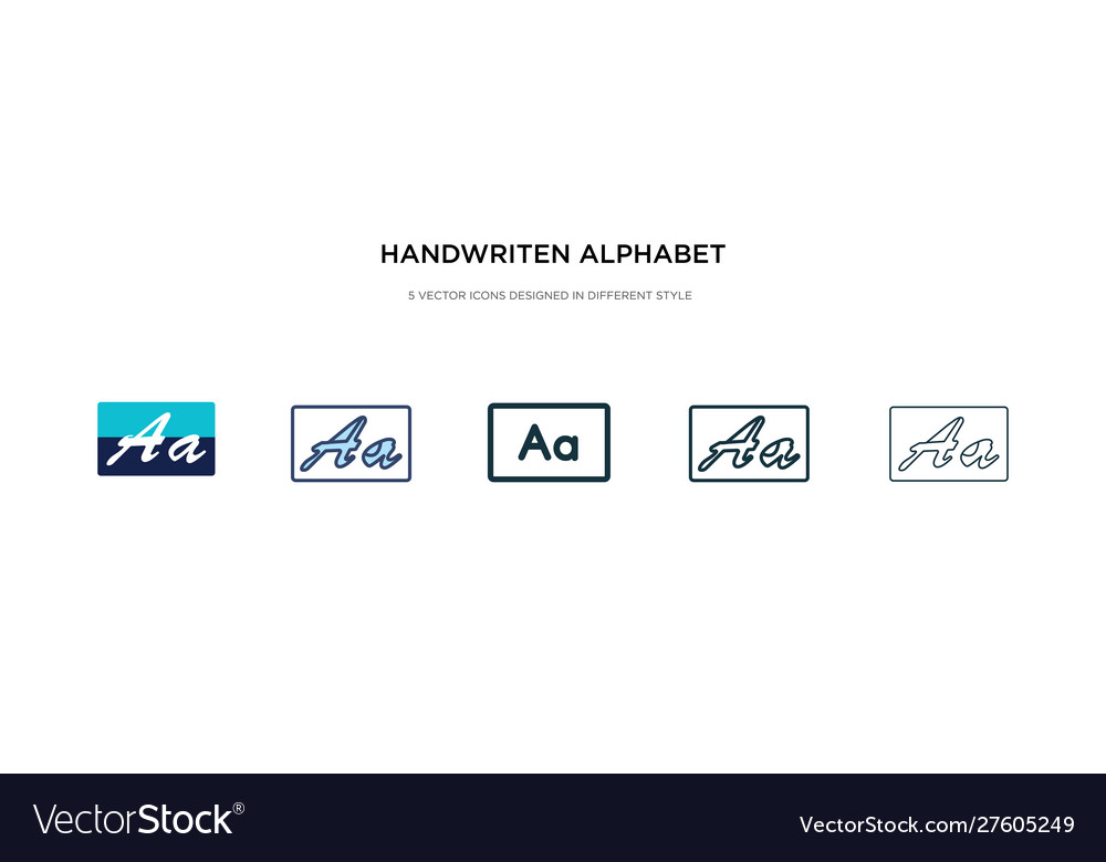 Handwriten alphabet icon in different style two
