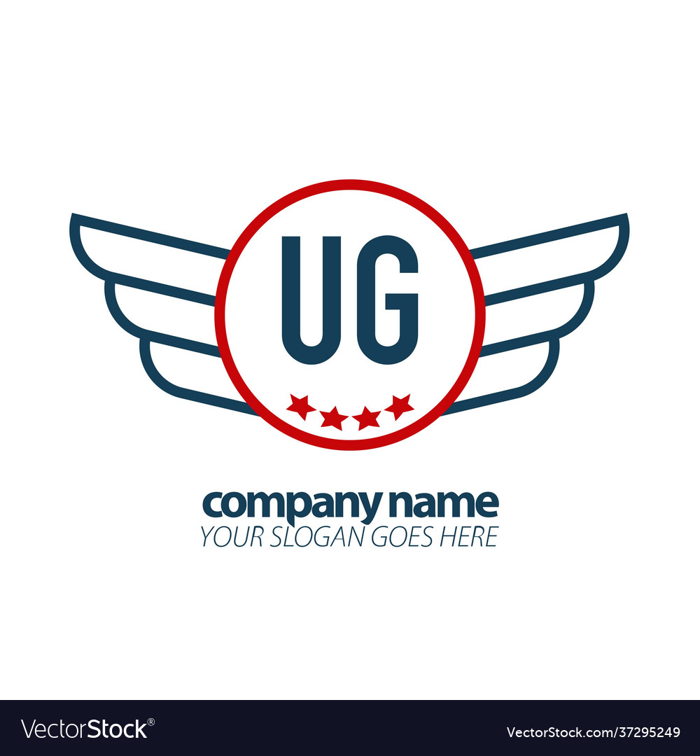 Initial letter ug wing logo design template