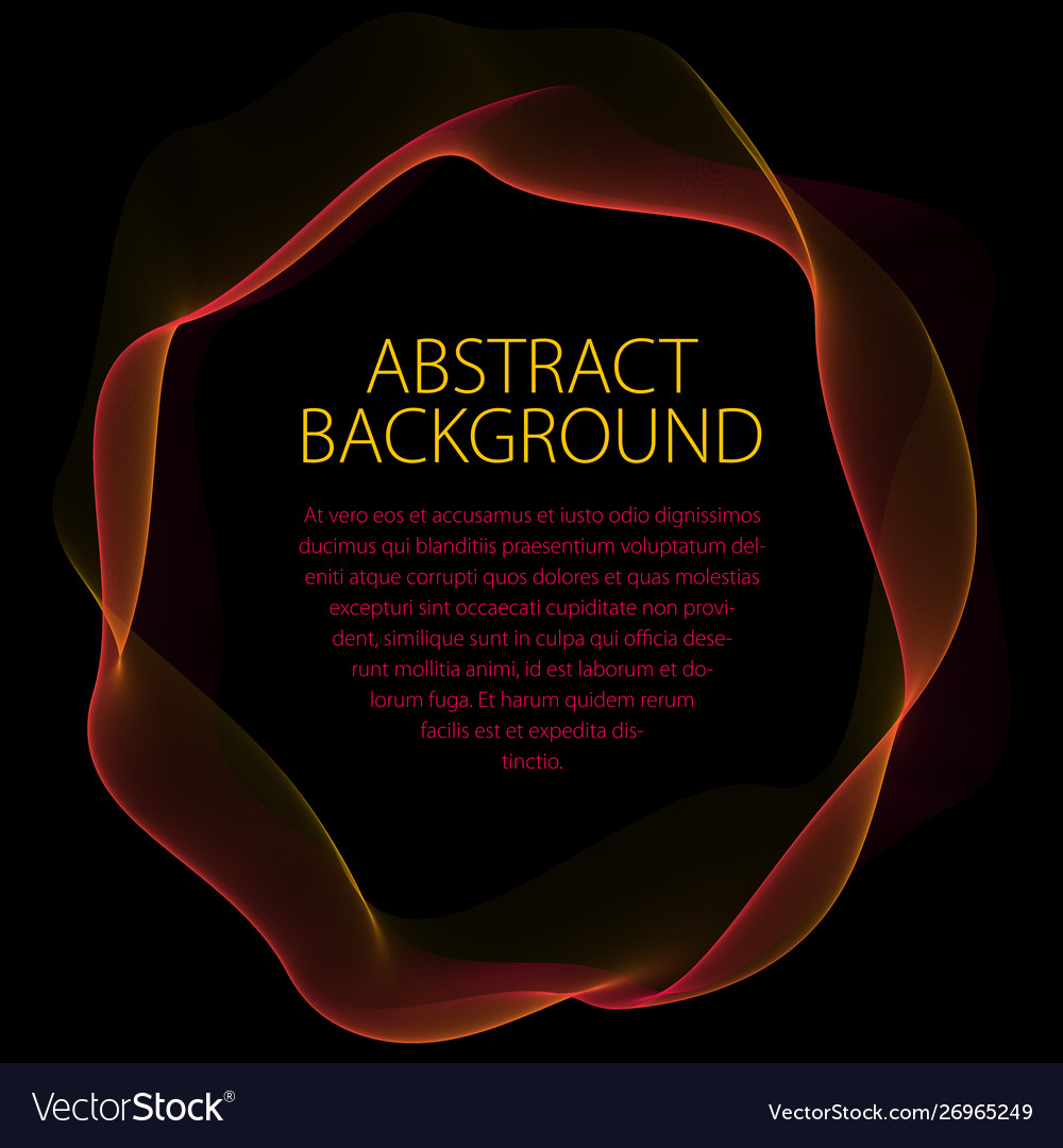 Round smooth linear frame wavy lines abstract vector image Round smooth linear frame wavy lines abstract