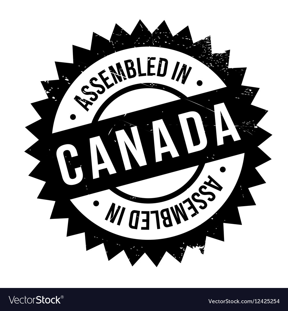 Assembled in canada rubber stamp