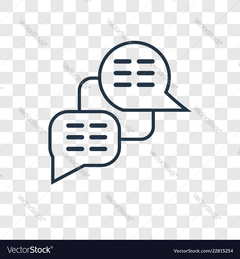 Chat concept linear icon isolated on transparent