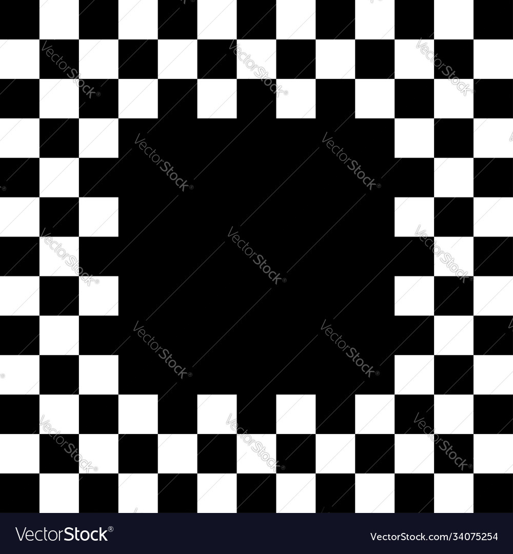 Checkered chequered square frame with blank