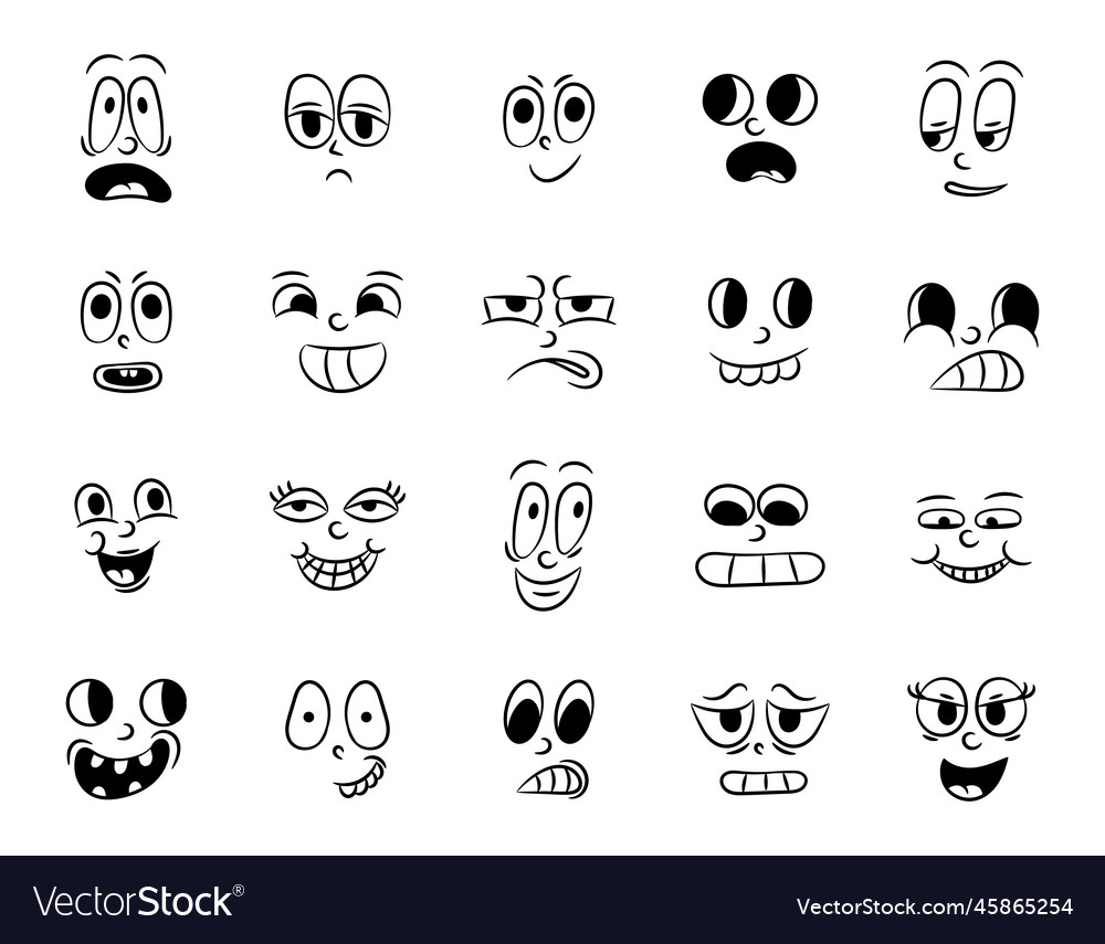 Collection of old retro traditional cartoon Vector Image