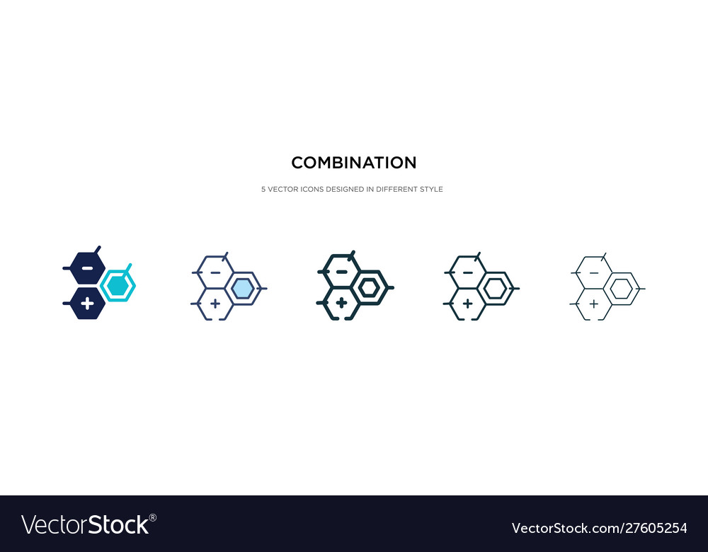 Combination icon in different style two colored vector image Combination icon in different style two colored