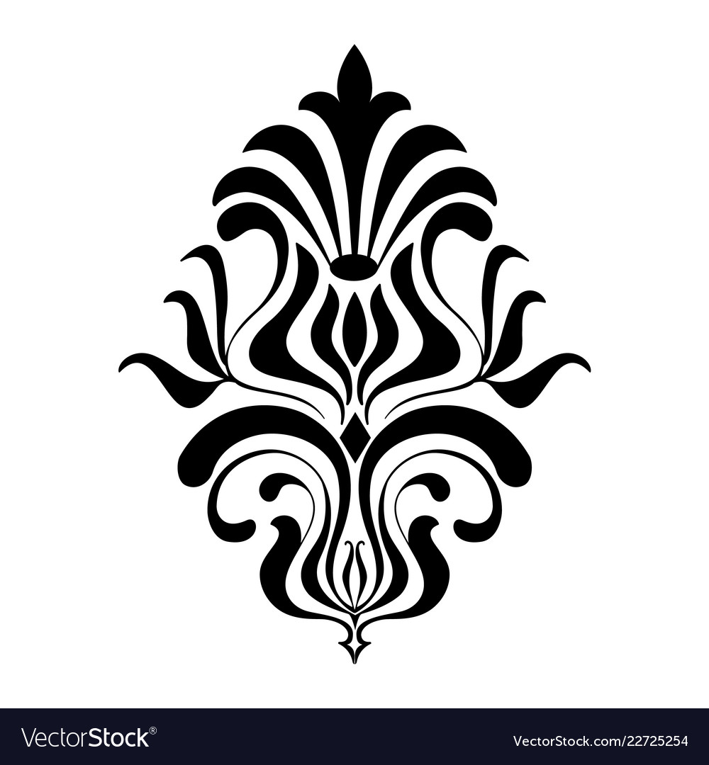 Damask element isolated central