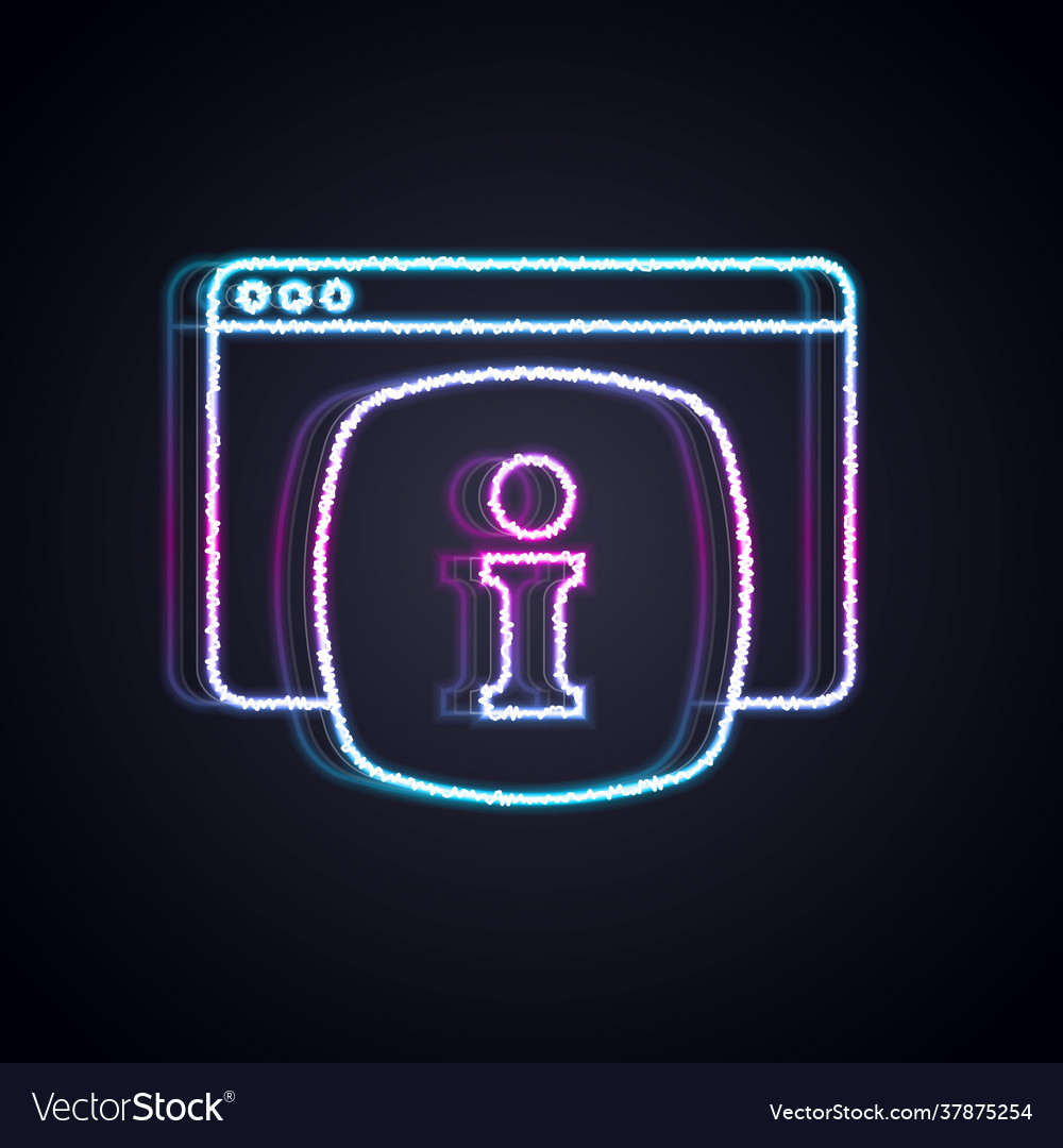 Glowing neon line computer monitor with text faq vector image Glowing neon line computer monitor with text faq