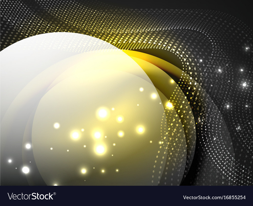 Glowing wave created with particles on dark color