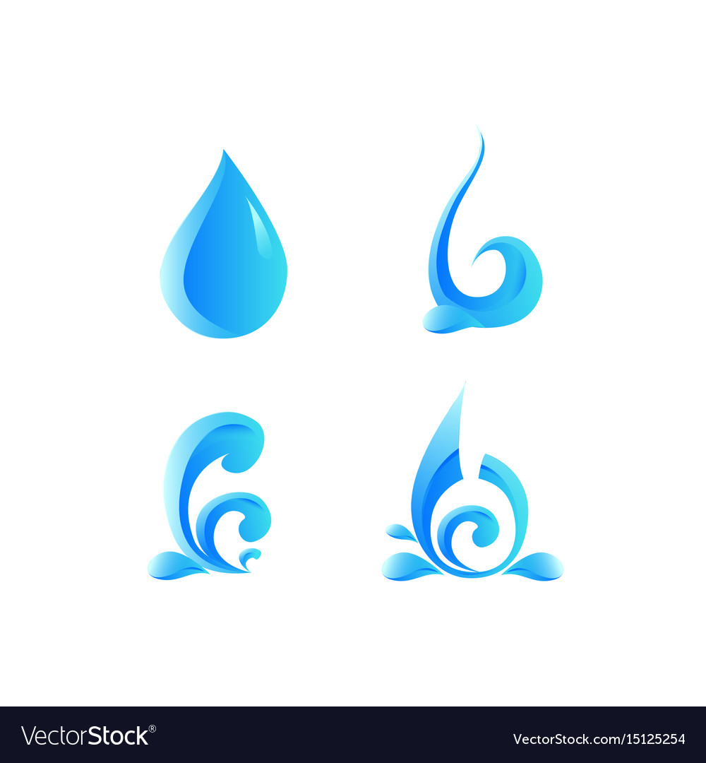 Logo set element symbol aqua Royalty Free Vector Image