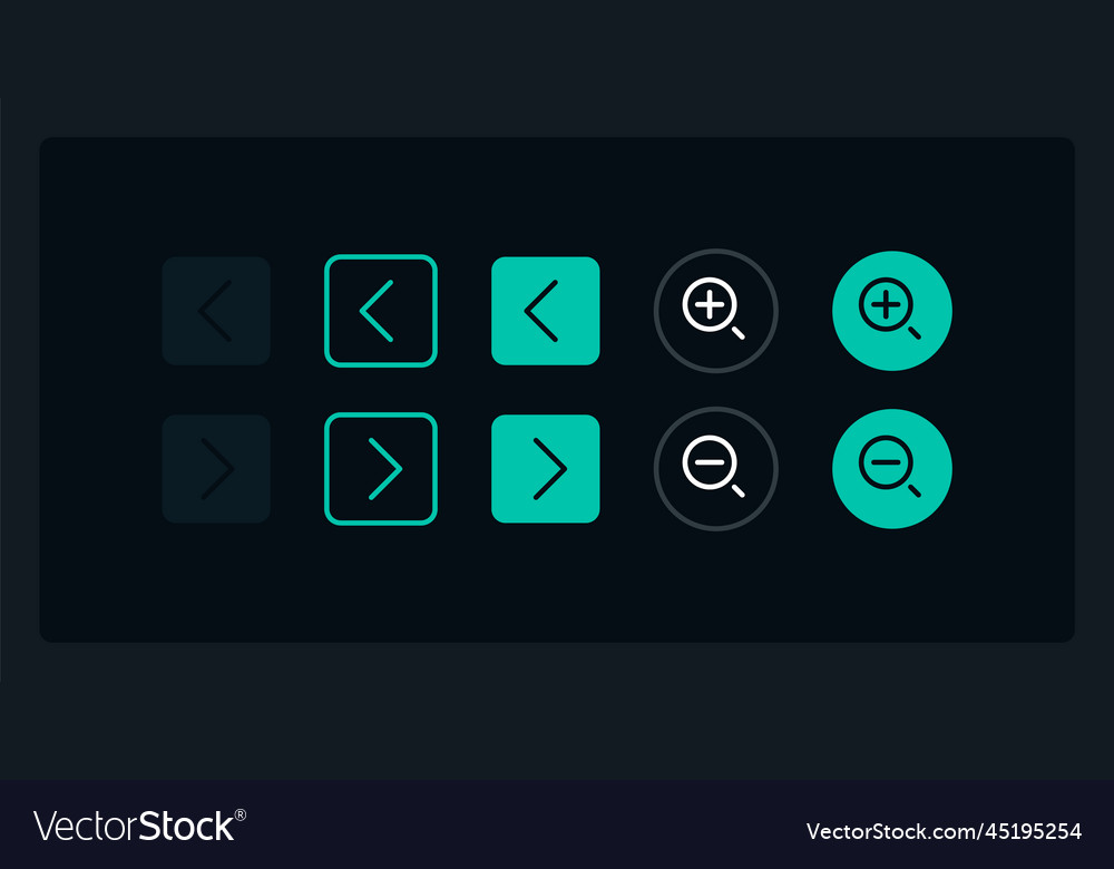 Verschieben Pfeil und Zoom-Tasten ui Elemente Kit vector image Verschieben Pfeil und Zoom-Tasten ui Elemente Kit
