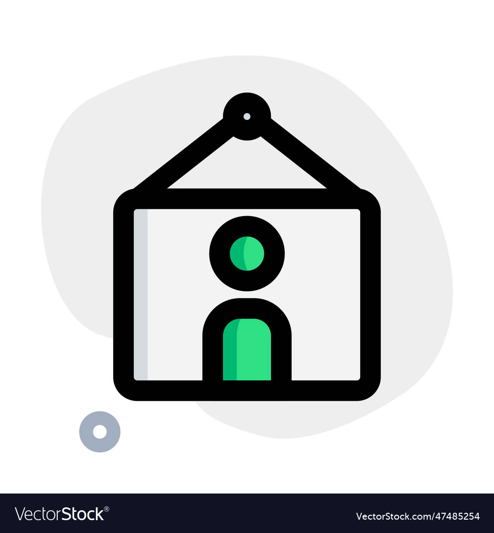 Photo hung on wall as backdrop decor Royalty Free Vector