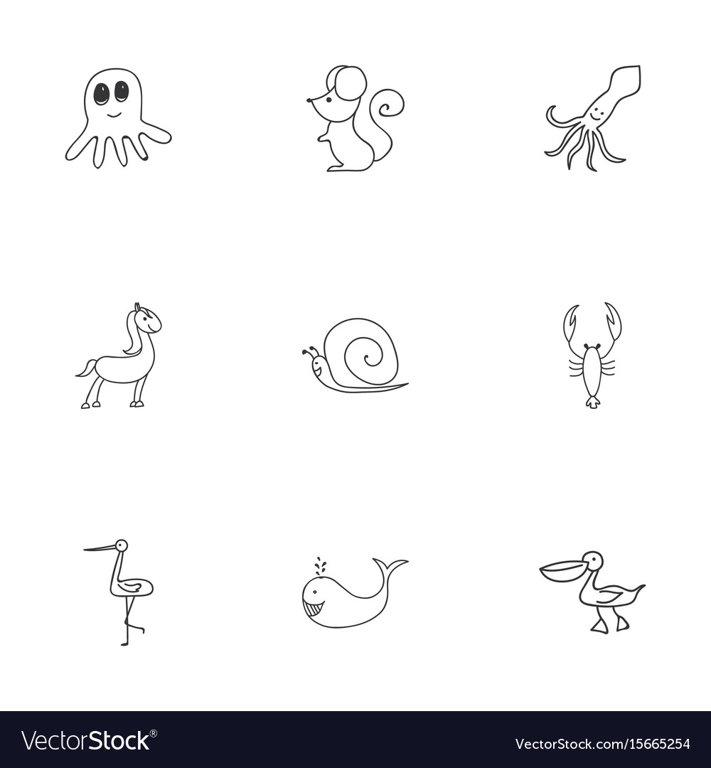 Set of 9 editable zoo icons includes symbols