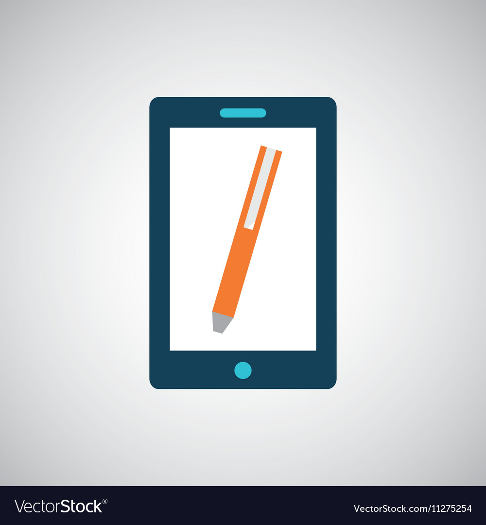 Smartphone digital with pen design isolated