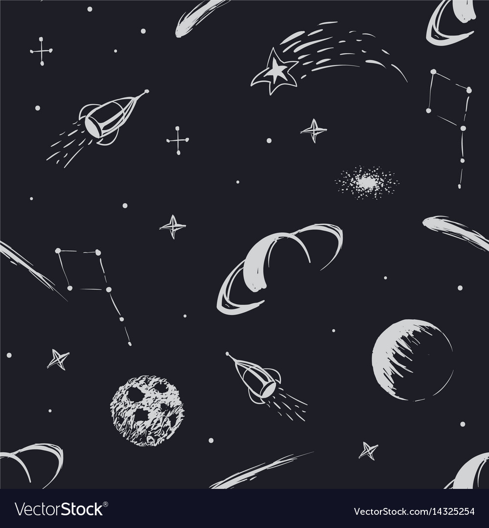 Space Seamless Pattern Royalty Free Vector Image