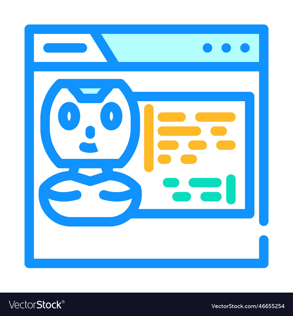 Web chat bot color icon vector image Web chat bot color icon