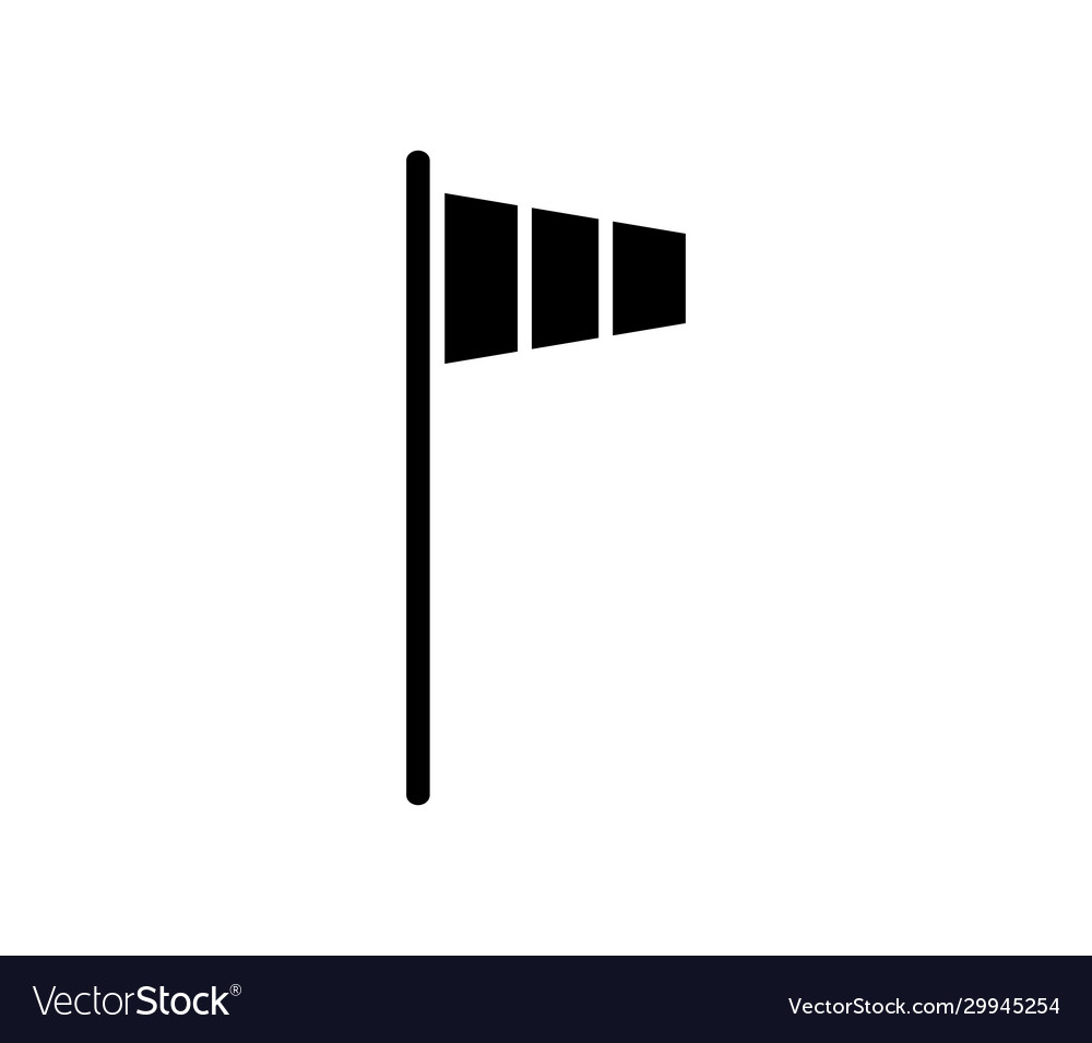 Wind flag icon in on white background