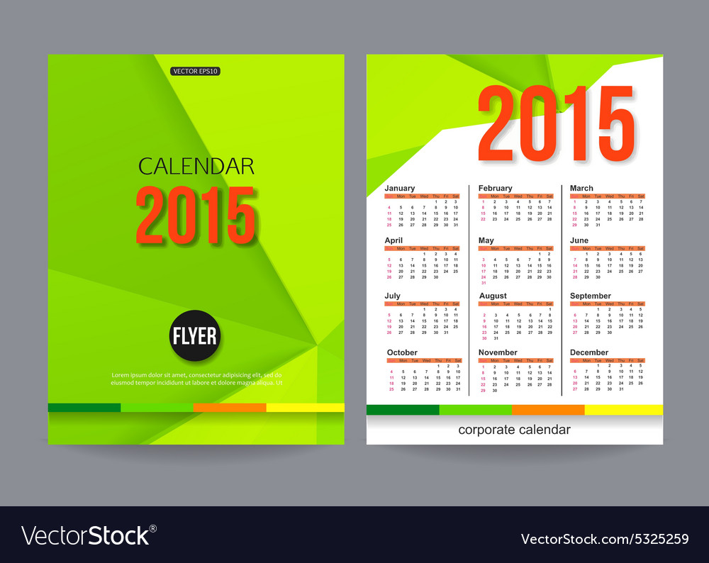 2015 calendar template brochure geometric design