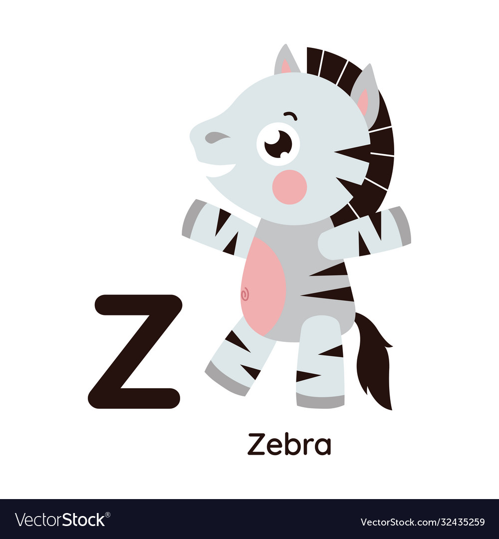 Alphabet Letter Z Zebra Royalty Free Vector Image