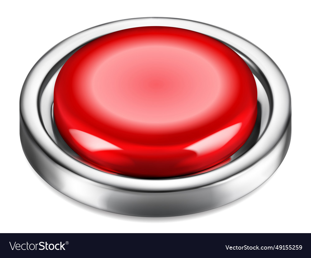 Big button with metallic border Royalty Free Vector Image