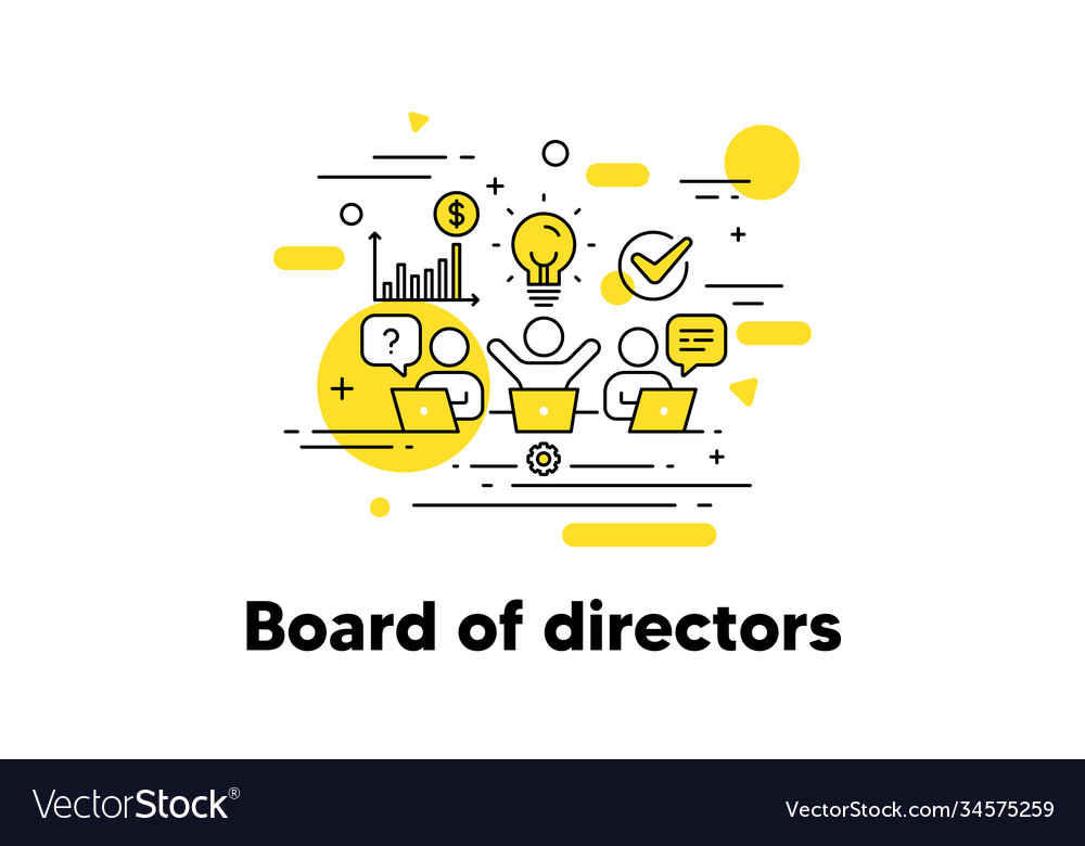 Board directors line icon executive chairman Vector Image