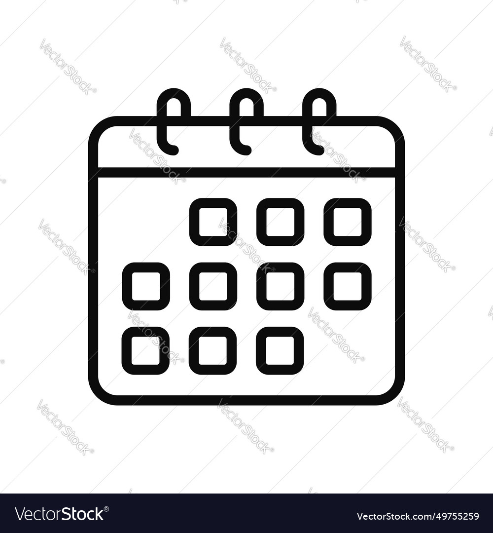 Calendar outline icon isolated