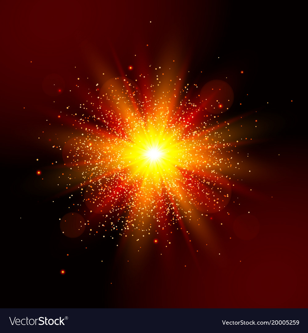 Explosion Light Star Red Glow Royalty Free Vector Explosion Light Star Red Glow Vector Image