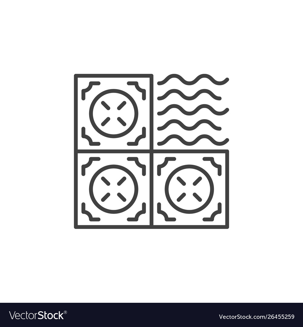 Laying tiles concept icon in outline style