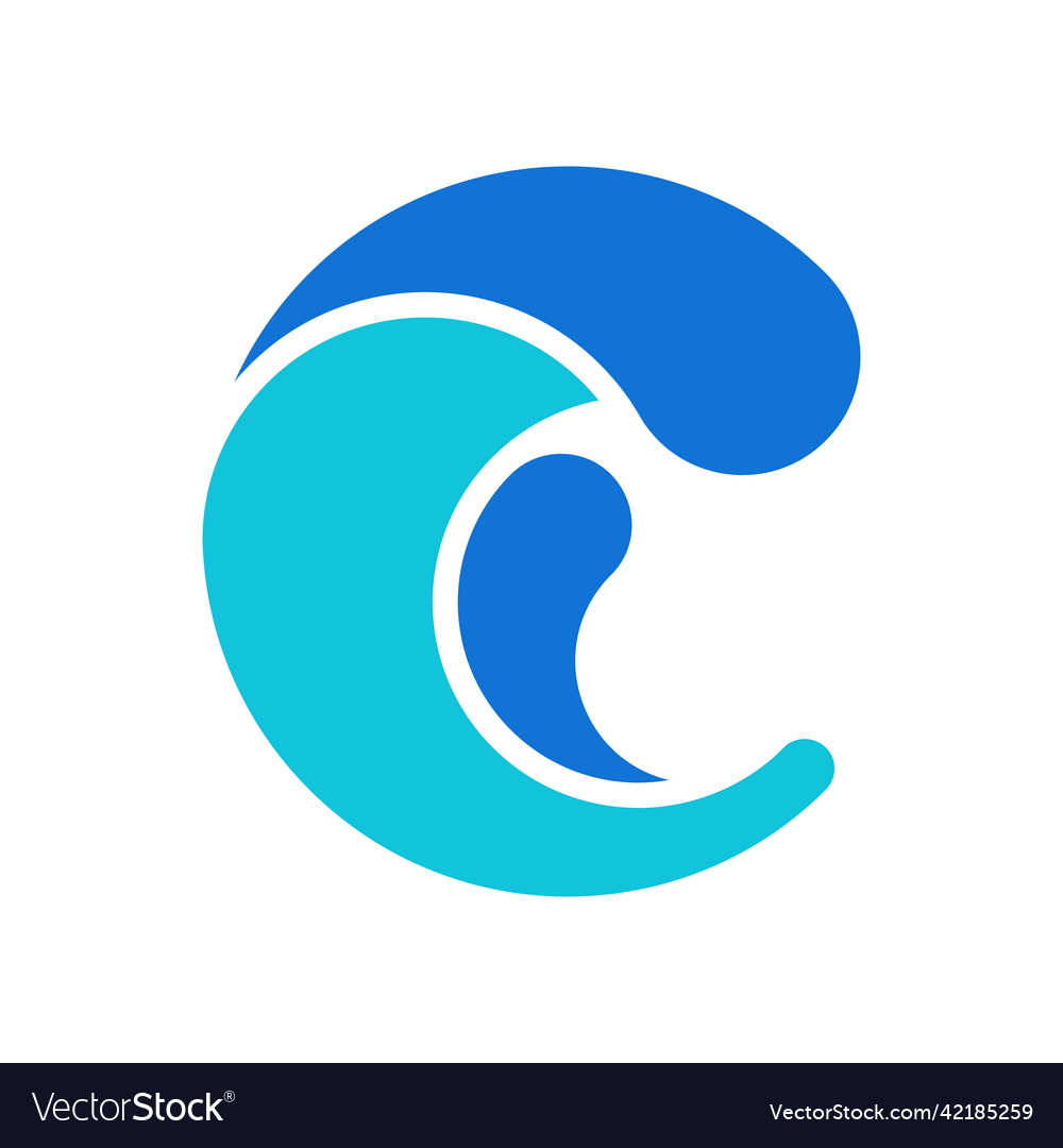 Letter c wave business logo design Royalty Free Vector Image