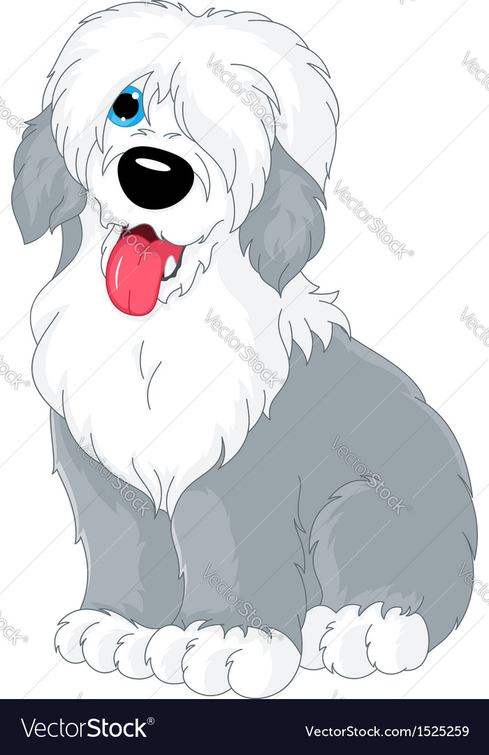 Old English Sheepdog Royalty Free Vector Image