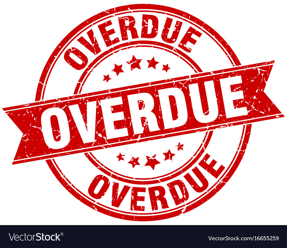 Overdue round grunge ribbon stamp Royalty Free Vector Image