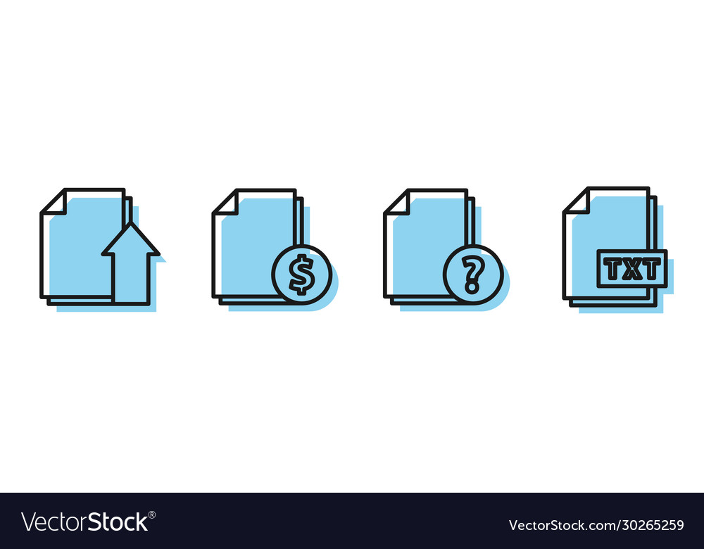Set line unknown document upload file vector image Set line unknown document upload file