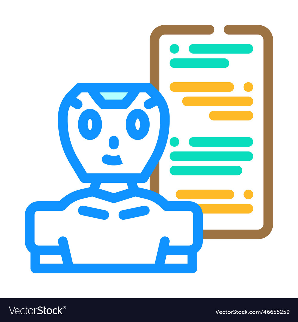 Talk chat bot color icon vector image Talk chat bot color icon