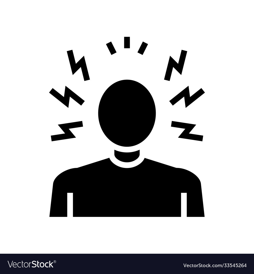 Anger psychological problems glyph icon Royalty Free Vector