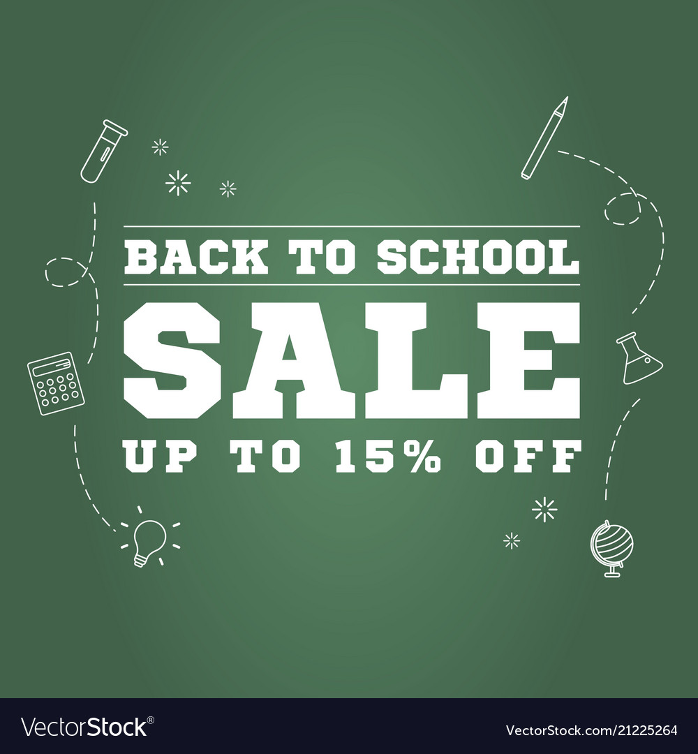 Back to school sale background Royalty Free Vector Image