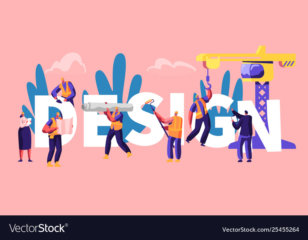 Design concept with workers characters in uniform vector image Design concept with workers characters in uniform