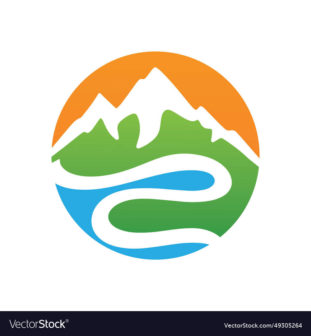 Logos of rivers creeks riverbanks and streams Vector Image