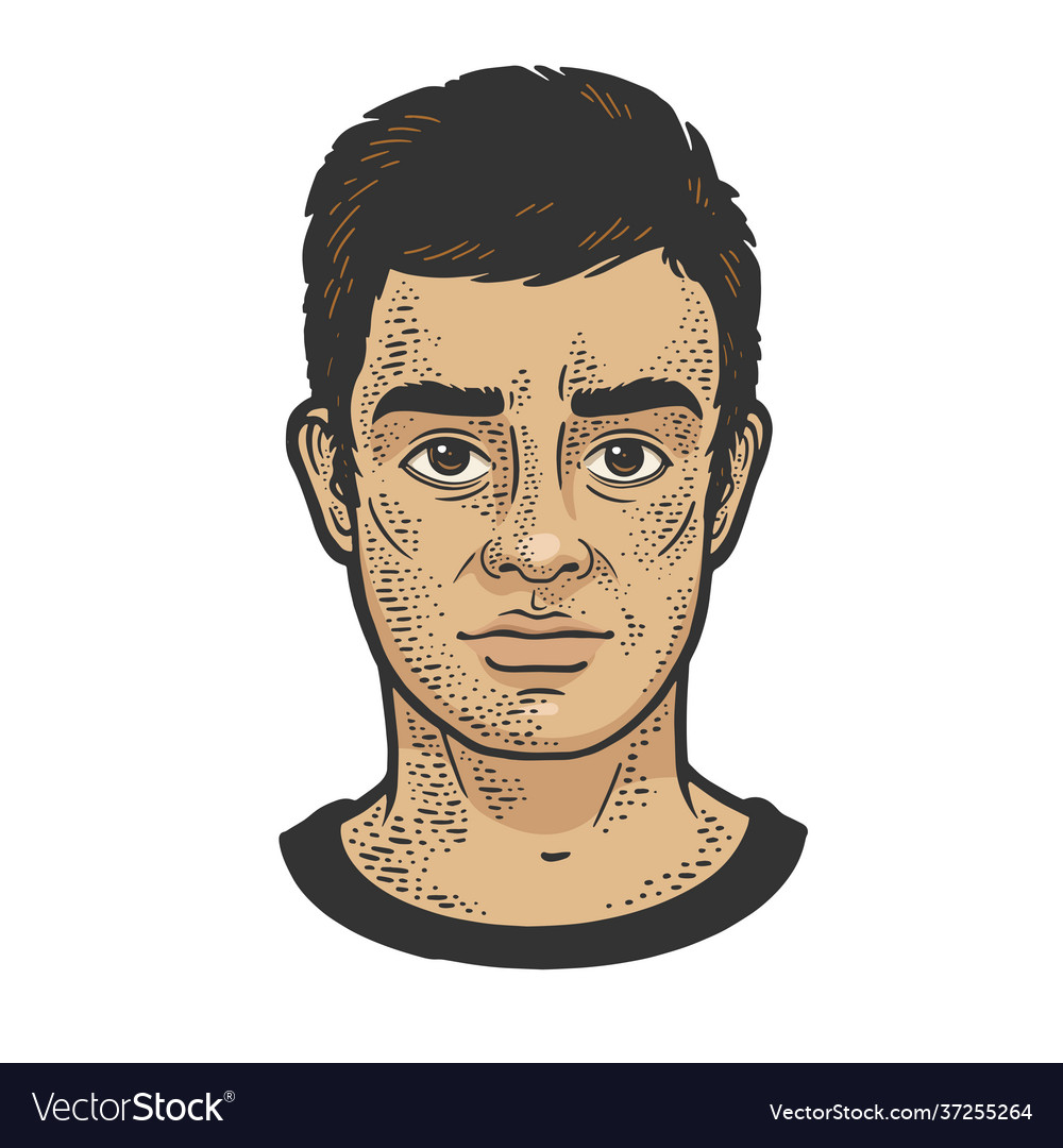 Man face sketch Royalty Free Vector Image - VectorStock