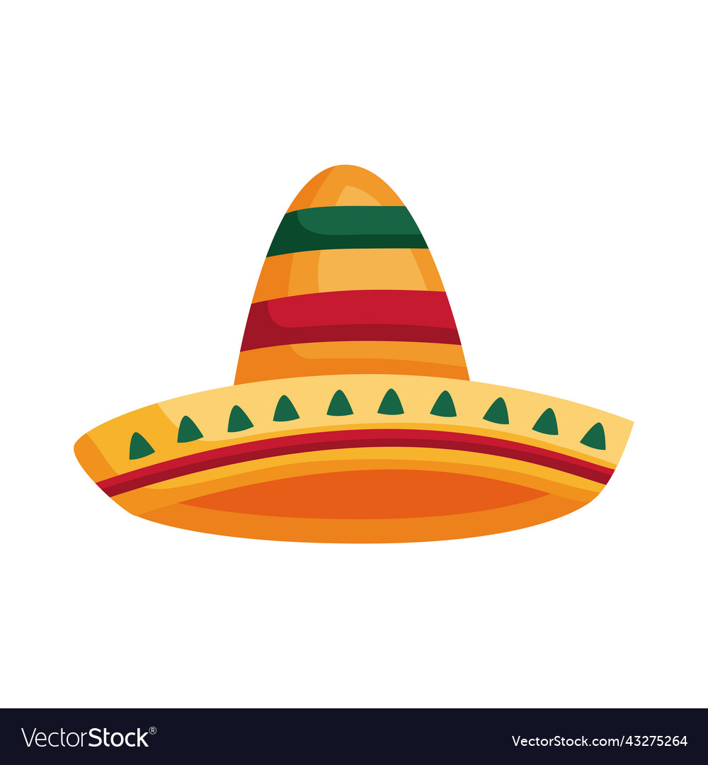 Mexican culture hat Royalty Free Vector Image - VectorStock