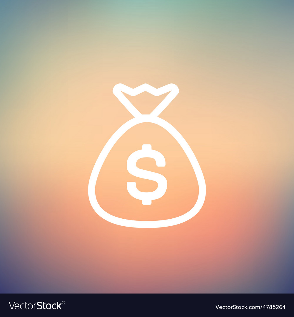 Money bag thin line icon