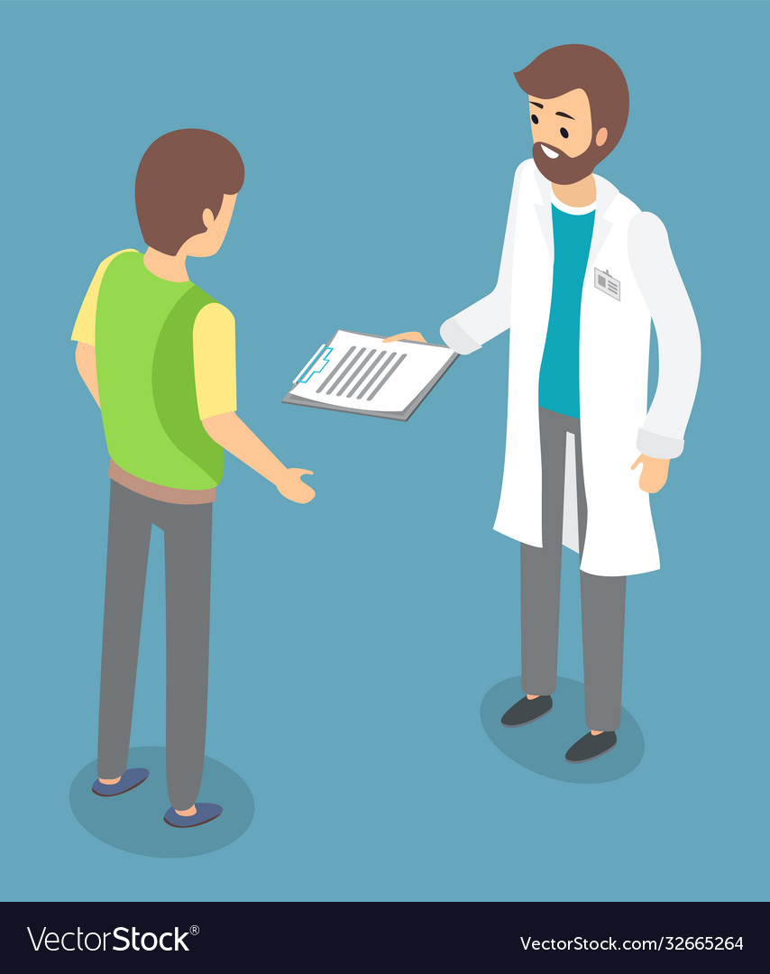 Patient came to medical clinic for consultation Vector Image