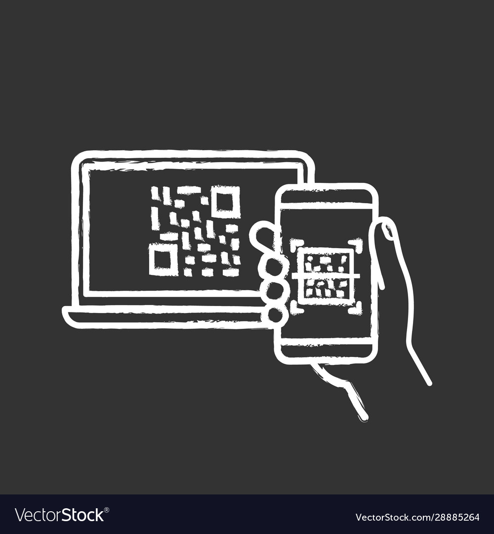 Qr-Code Scannen Smartphone App Kreide-Symbol