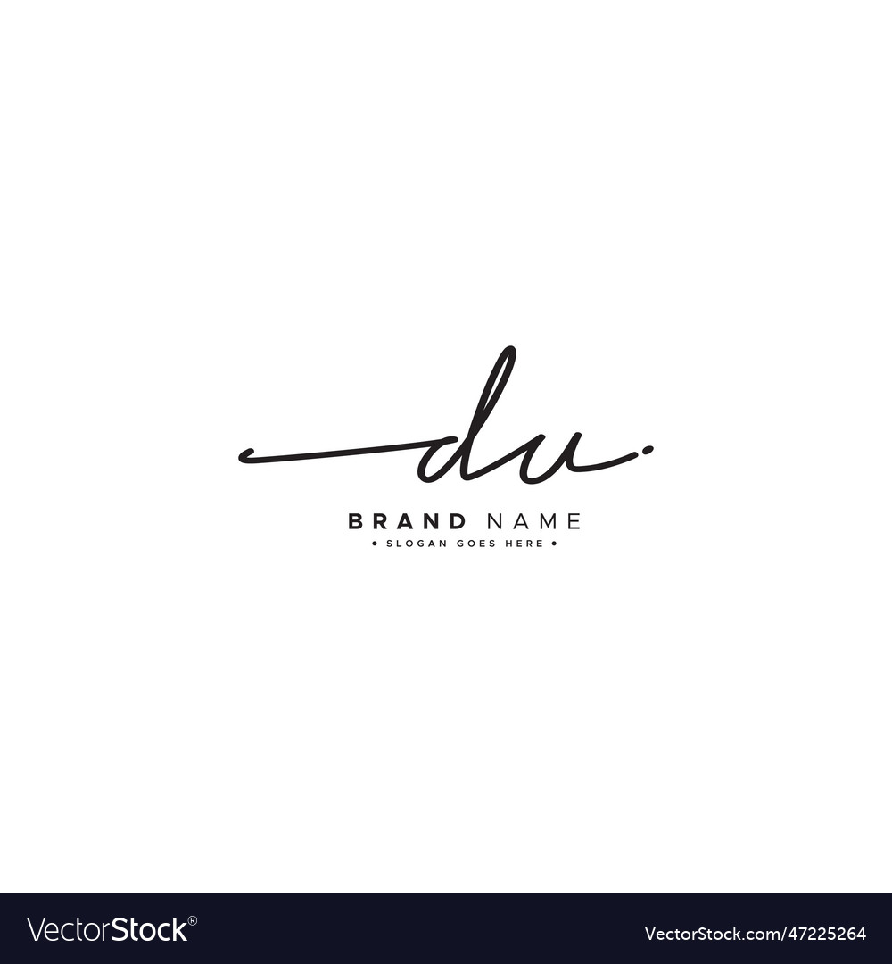 Simple signature logo for alphabet du