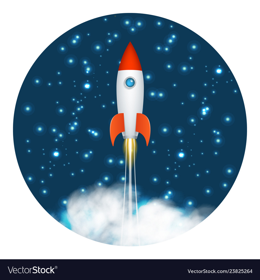 Start up concept space roket ship launch Vector Image