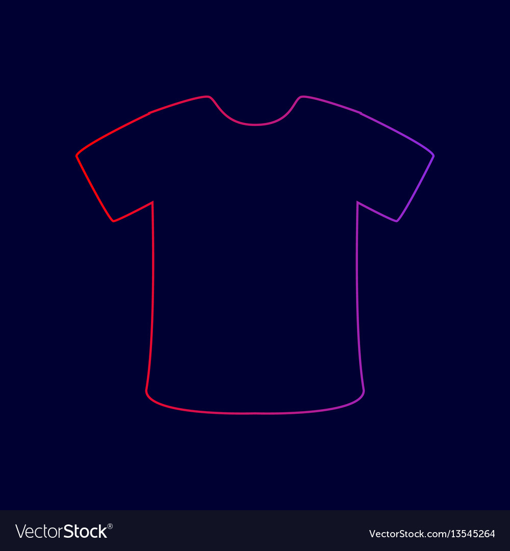 T-shirt sign line icon with gradient from