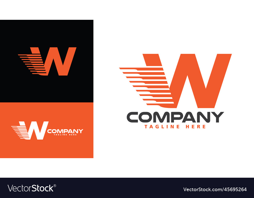 W express logo for logistics Royalty Free Vector Image