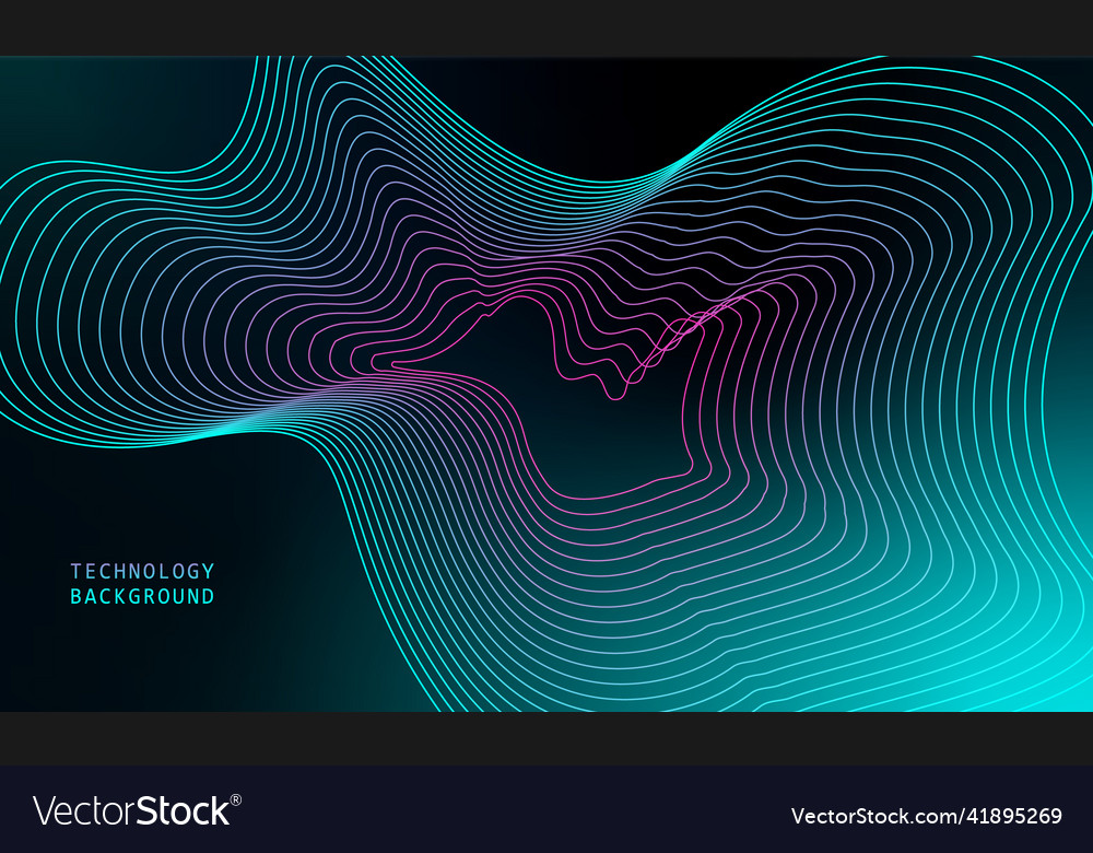 Abstract wave technology background with blue