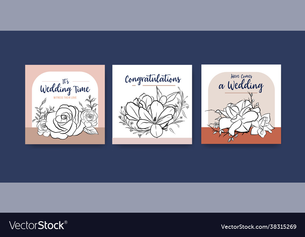 Ads template with wedding ceremony concept design