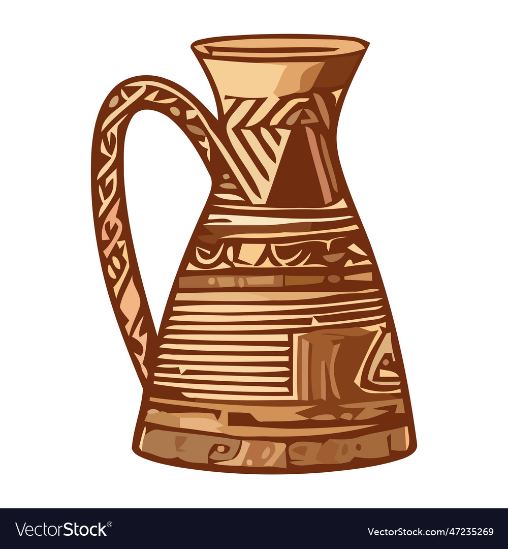 An ornate terracotta vase ancient symbol Vector Image