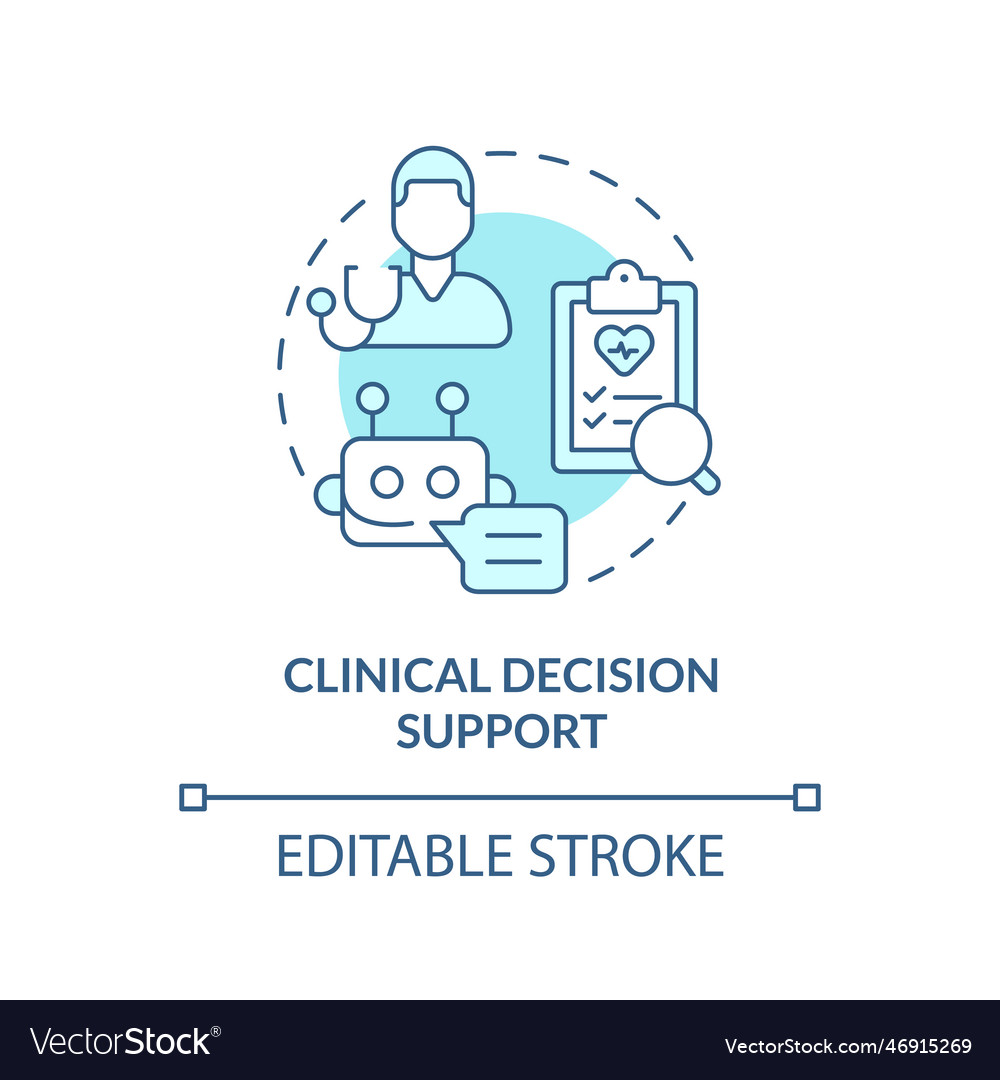 Clinical decision support turquoise concept icon