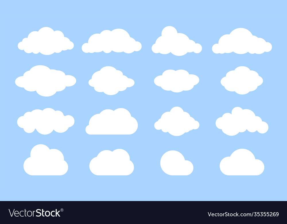 Cloud graphic shapes data design element vector image Cloud graphic shapes data design element