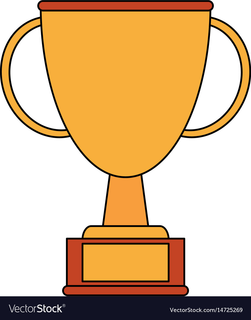 Color image cartoon golden cup trophy with double Vector Image